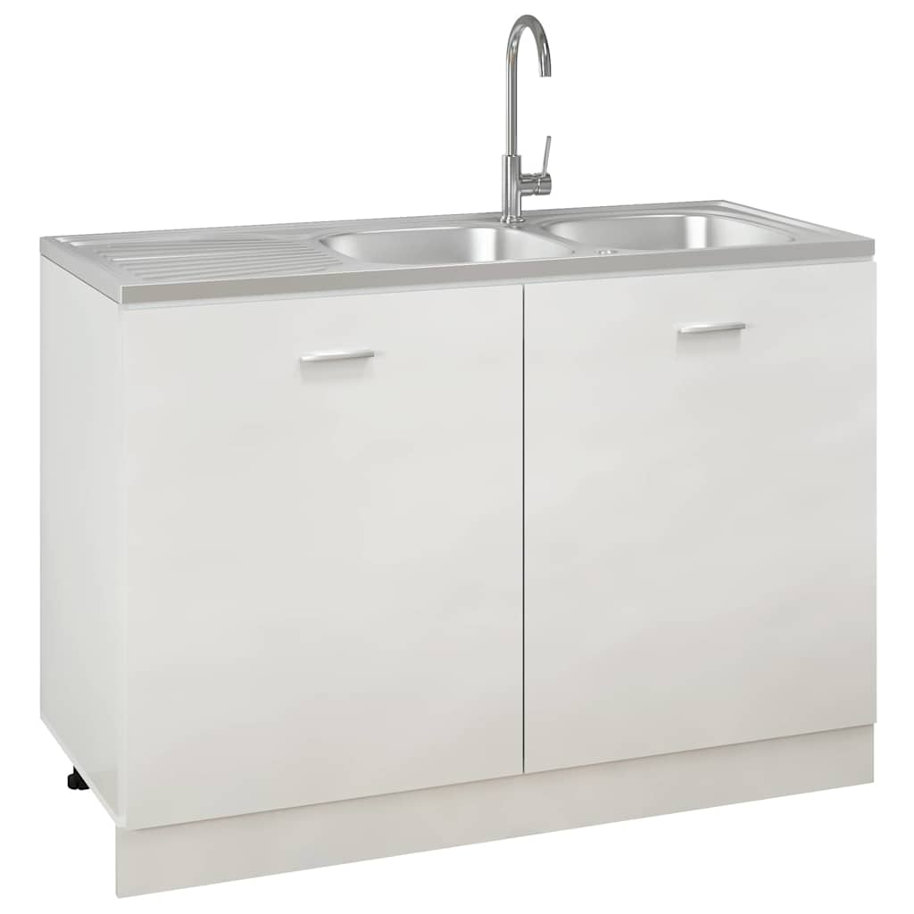 køkkenvask med 2 bassiner 1200x600x155 mm rustfrit stål sølv