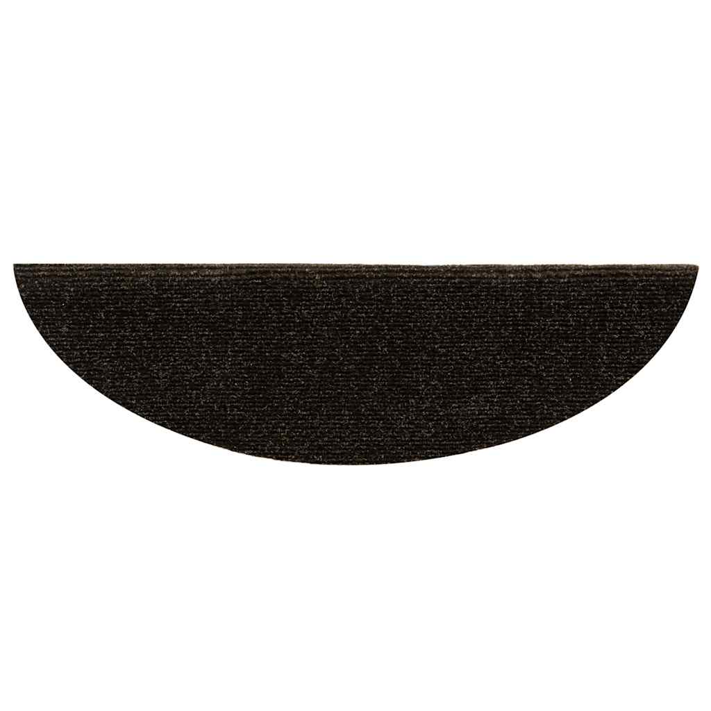 trappemåtter selvklæbende 15 stk. 56x17x3 cm mørkebrune halvrunde