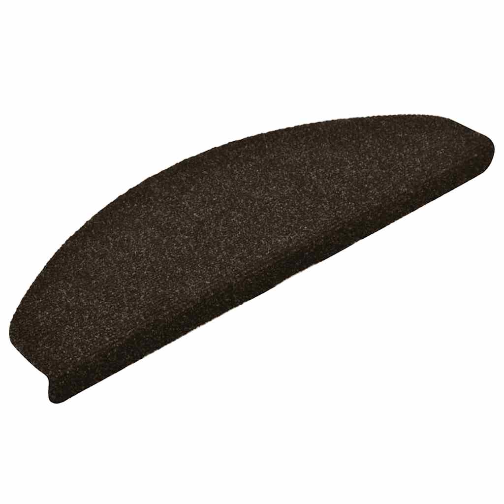 trappemåtter selvklæbende 15 stk. 65x21x4 cm mørkebrune halvrunde store