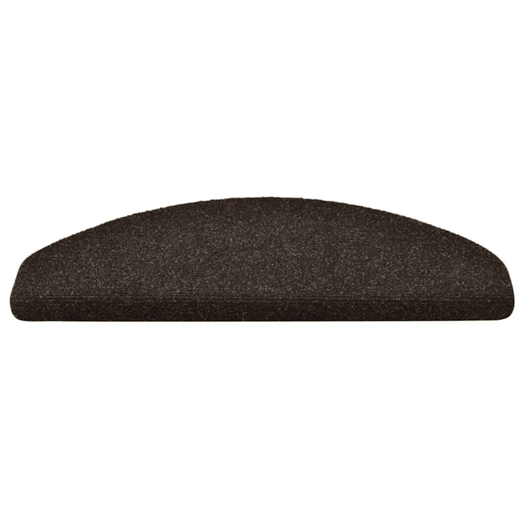 trappemåtter selvklæbende 15 stk. 65x21x4 cm mørkebrune halvrunde store