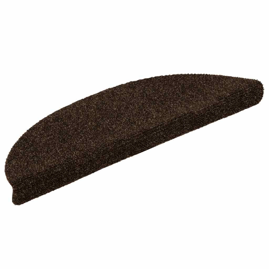 trappemåtter selvklæbende 15 stk. 56x17x3 cm brune halvrunde