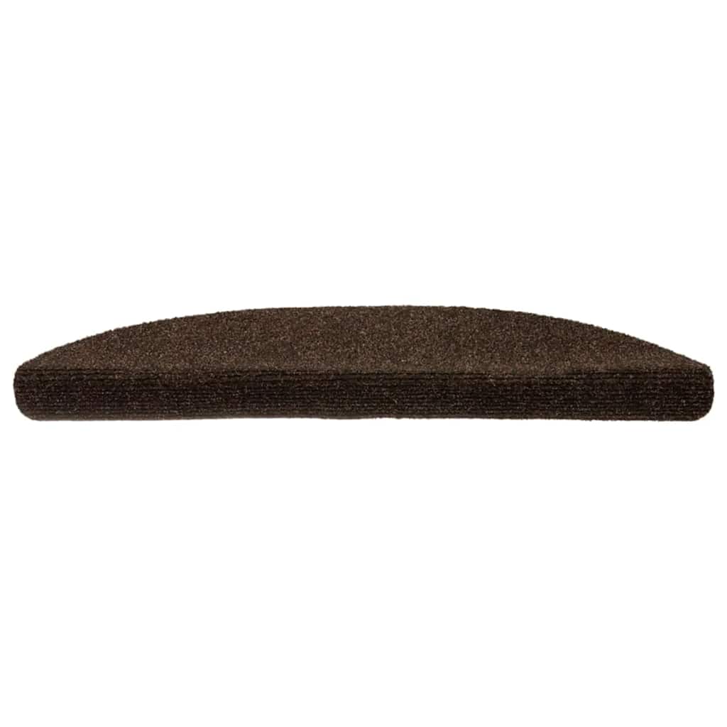 trappemåtter selvklæbende 15 stk. 56x17x3 cm brune halvrunde