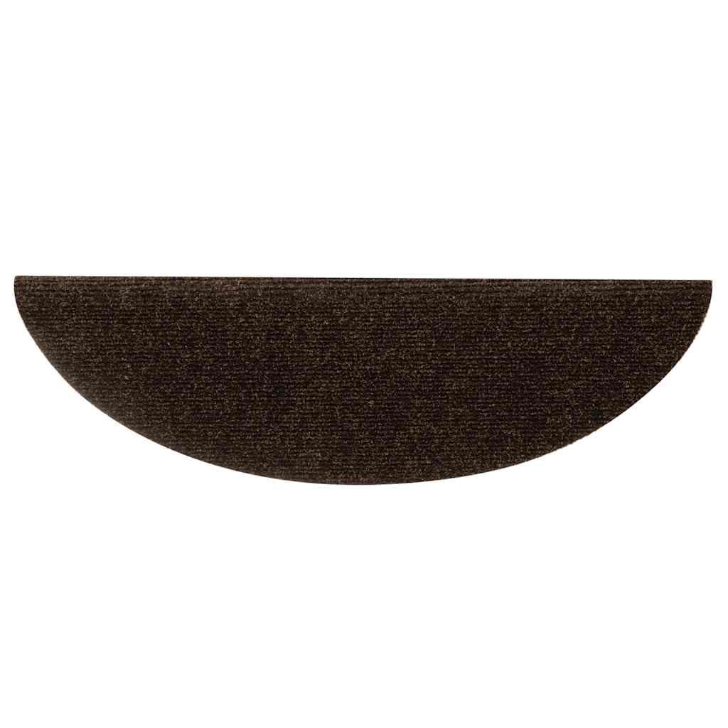 trappemåtter selvklæbende 15 stk. 56x17x3 cm brune halvrunde