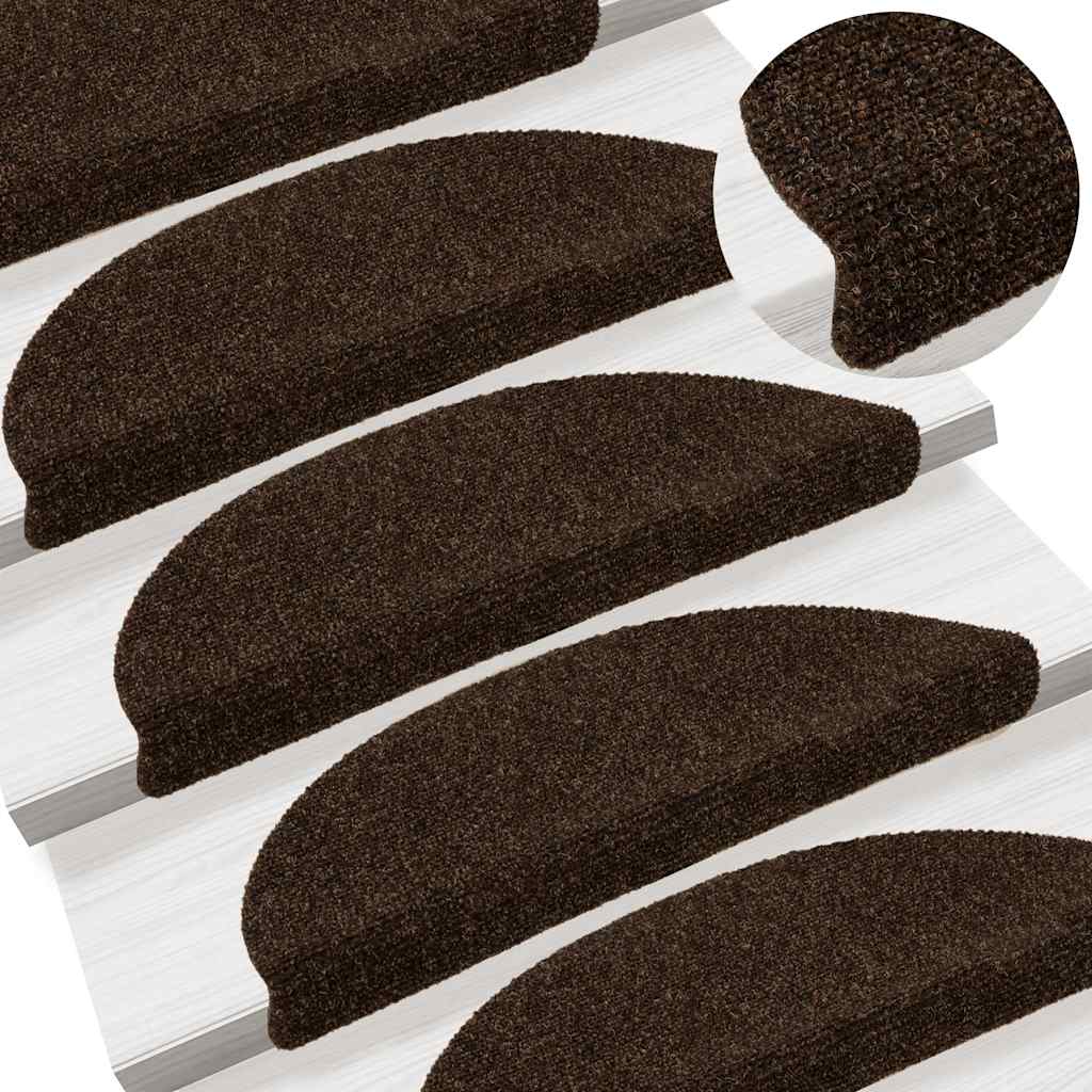 trappemåtter selvklæbende 15 stk. 56x17x3 cm brune halvrunde