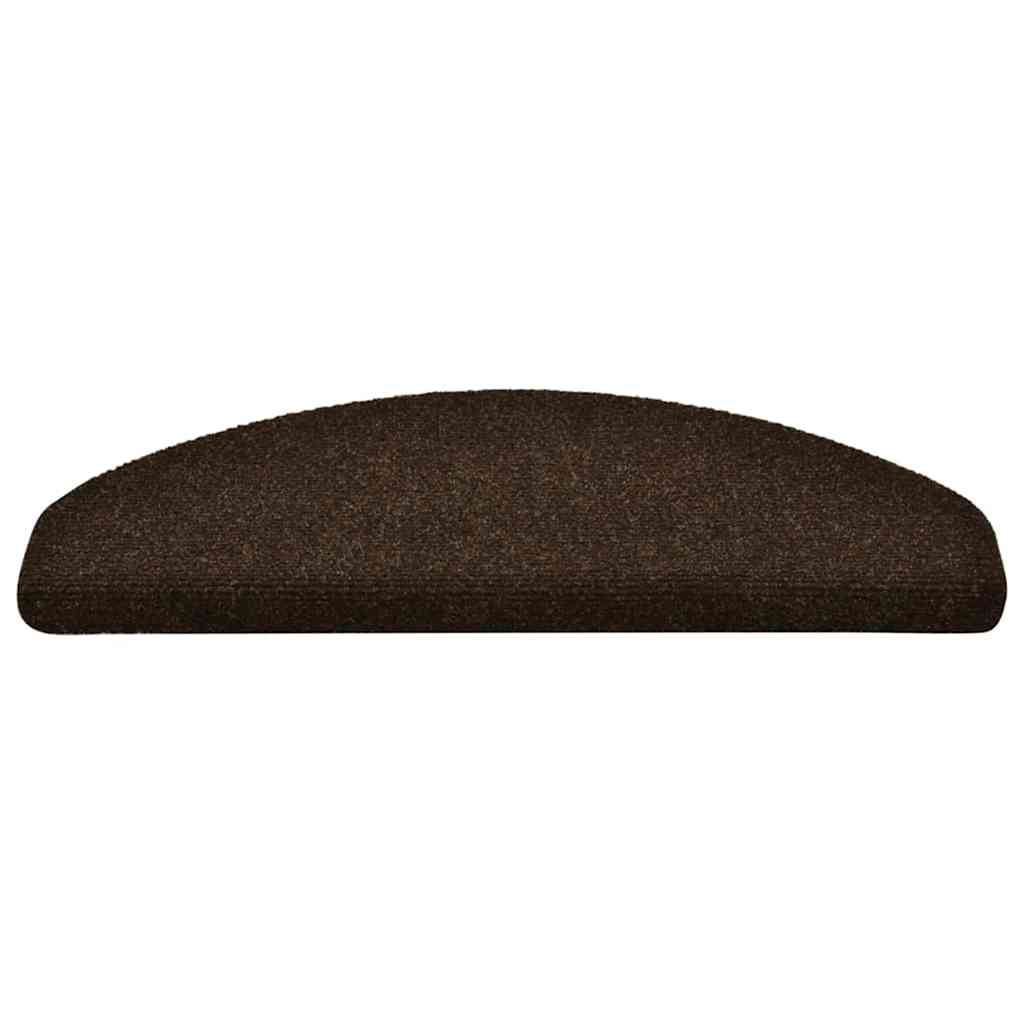 trappemåtter selvklæbende 15 stk. 65x21x4 cm brune halvrund store