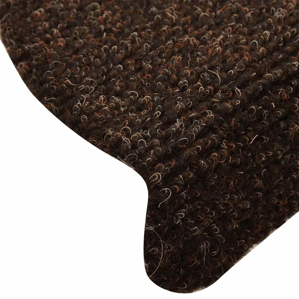 trappemåtter selvklæbende 15 stk. 65x21x4 cm brune halvrund store