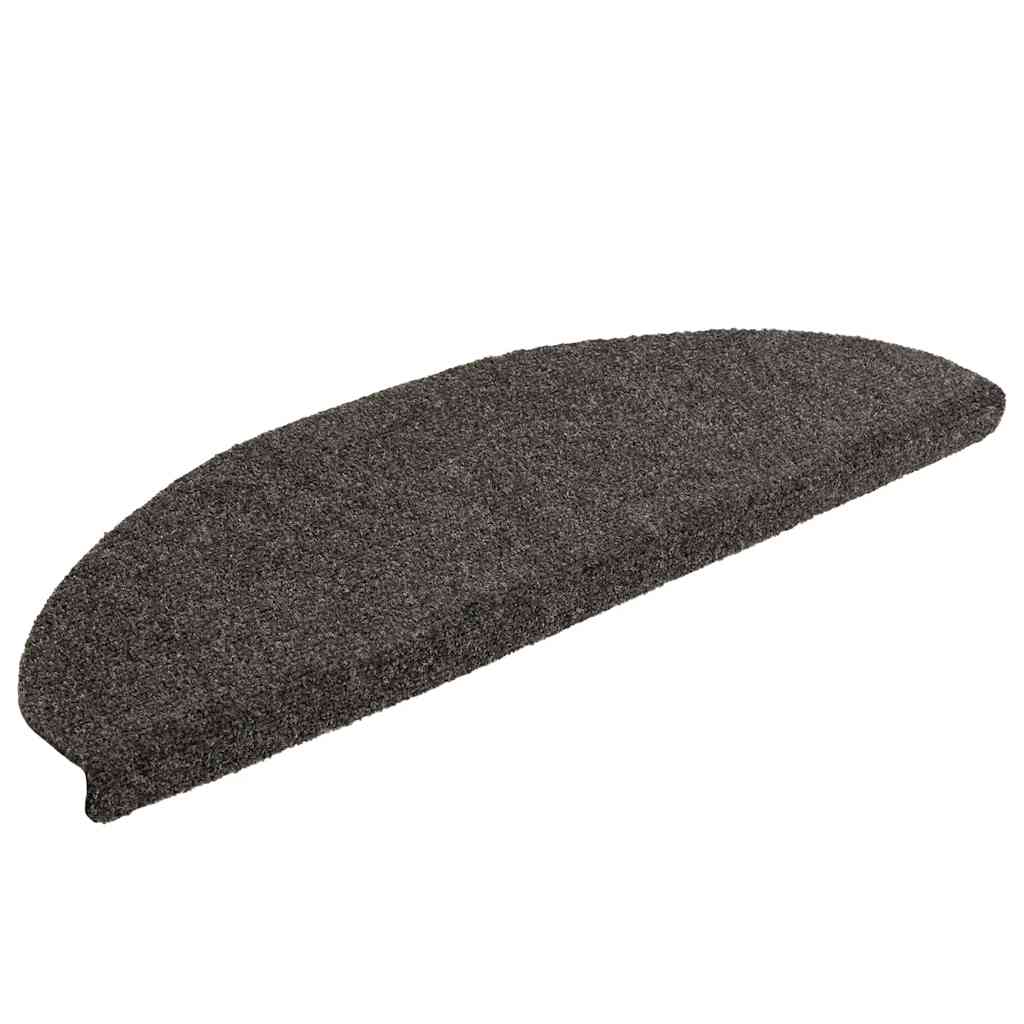 trappemåtter selvklæbende 15 stk. 65x21x4 cm antracit halvrund store