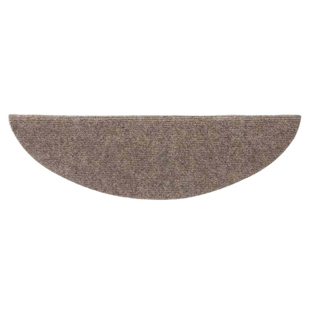 trappemåtter selvklæbende 15 stk. 56x17x3 cm beige halvrunde
