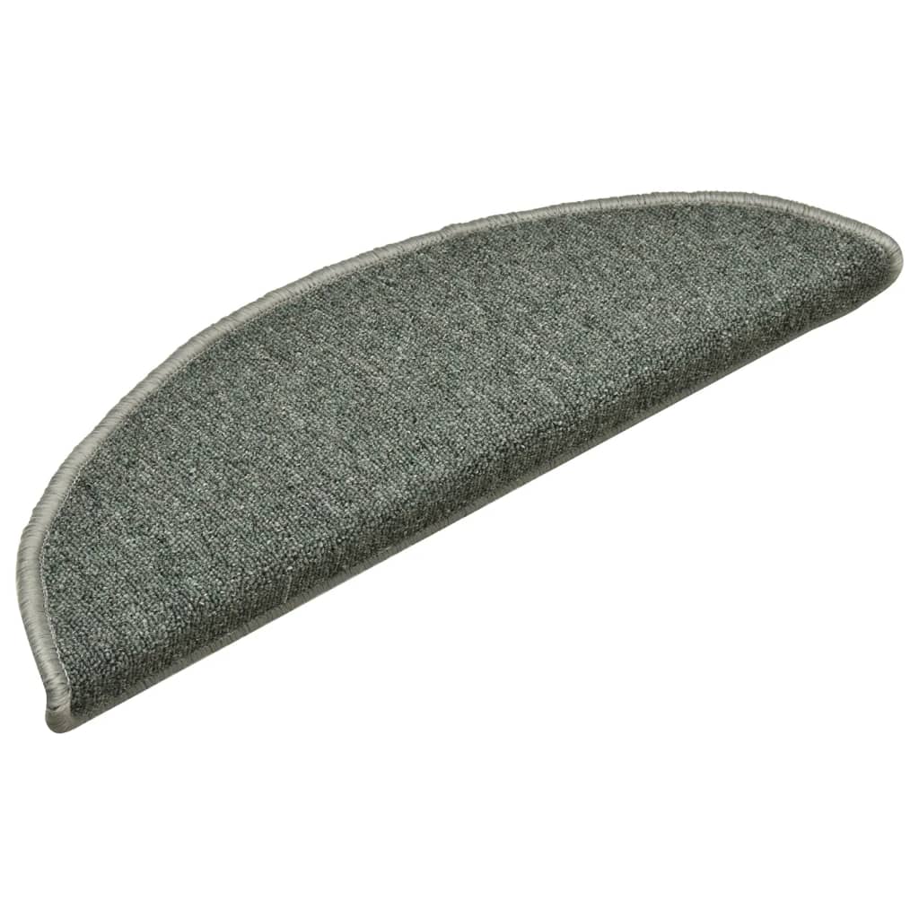 trappemåtter 15 stk. 56x17x3 cm mørkegrønne halvrunde