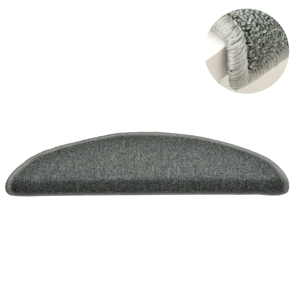 trappemåtter 15 stk. 56x17x3 cm mørkegrønne halvrunde