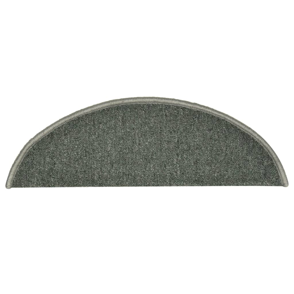 trappemåtter 15 stk. 56x17x3 cm mørkegrønne halvrunde