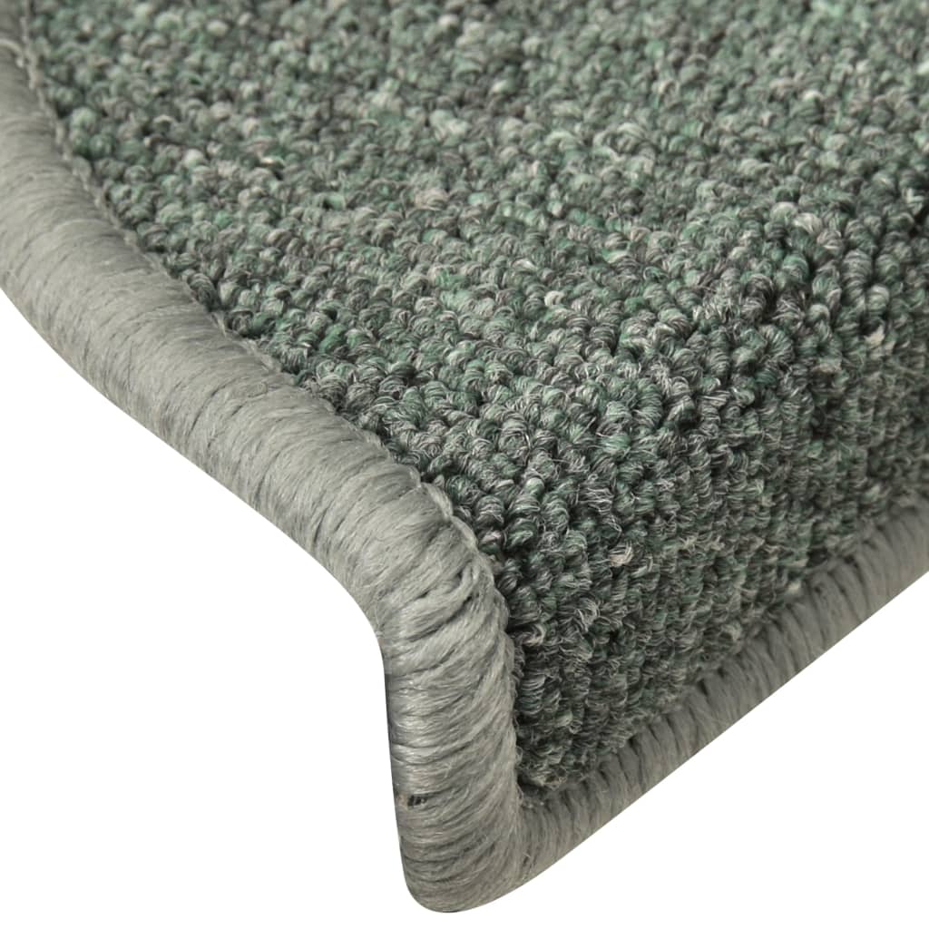 trappemåtter 15 stk. 56x17x3 cm mørkegrønne halvrunde