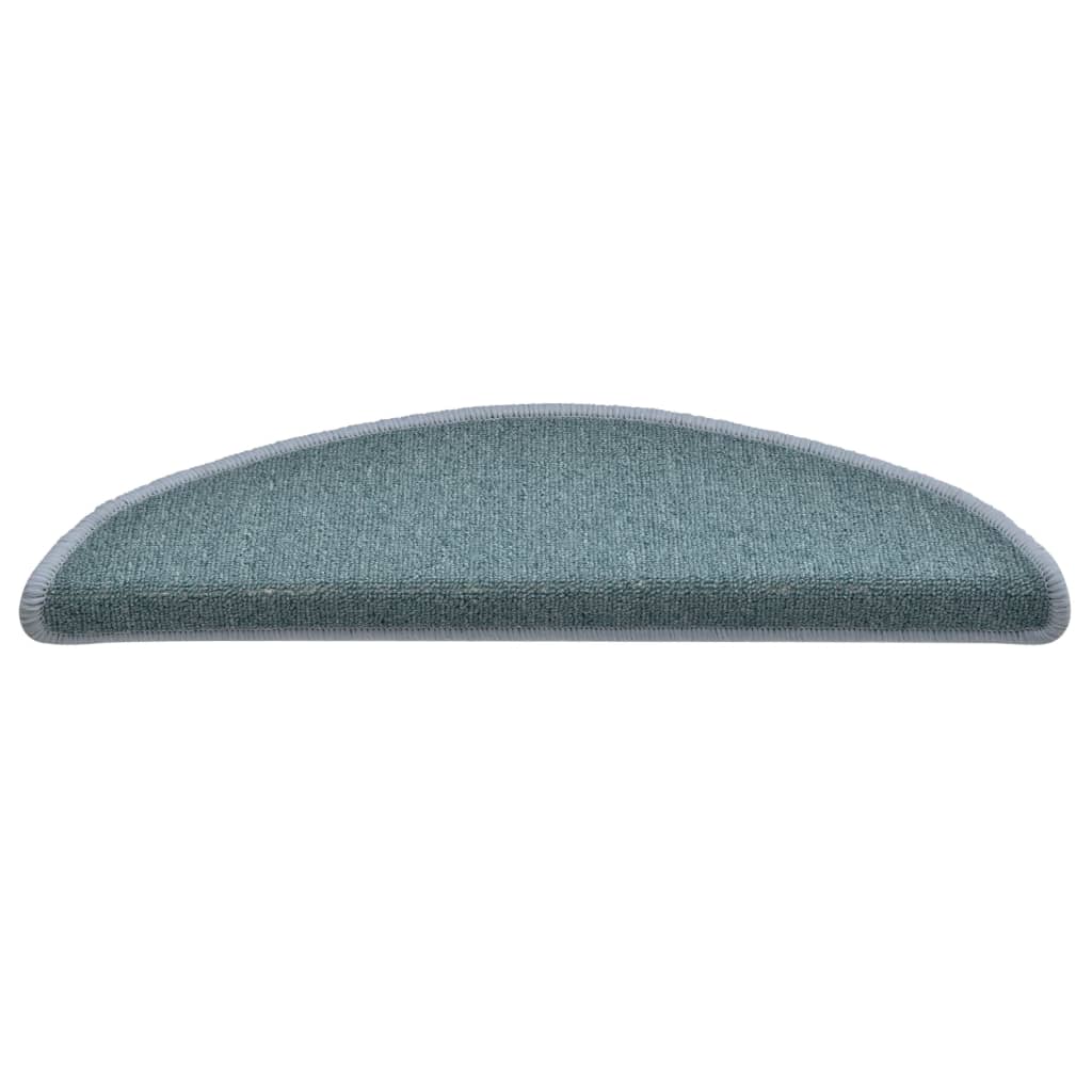 trappemåtter 15 stk. 56x17x3 cm havblå halvrund