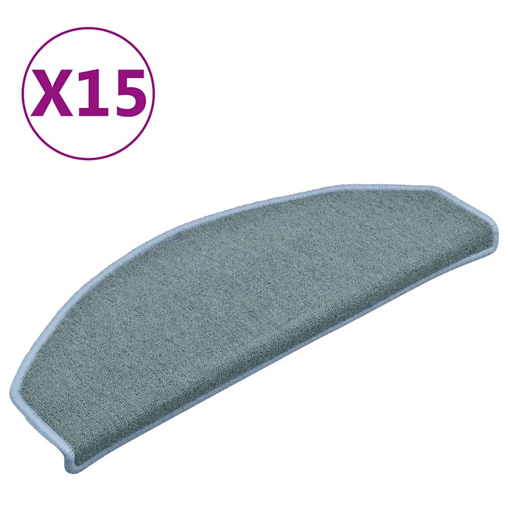 trappemåtter 15 stk. 65 x 24 x 4 cm havblå halvrund store