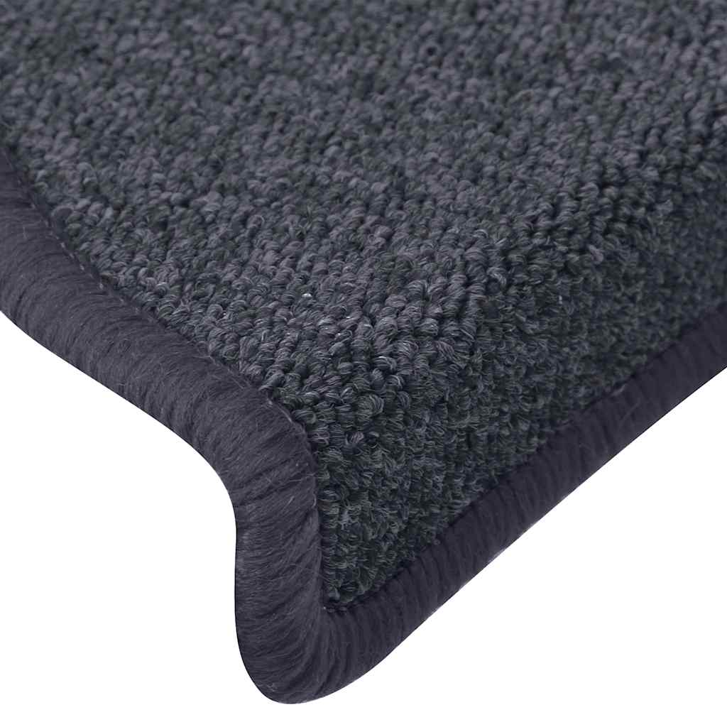 trappemåtter 15 stk. 65 x 24 x 4 cm mørkegrå og blå halvrunde store