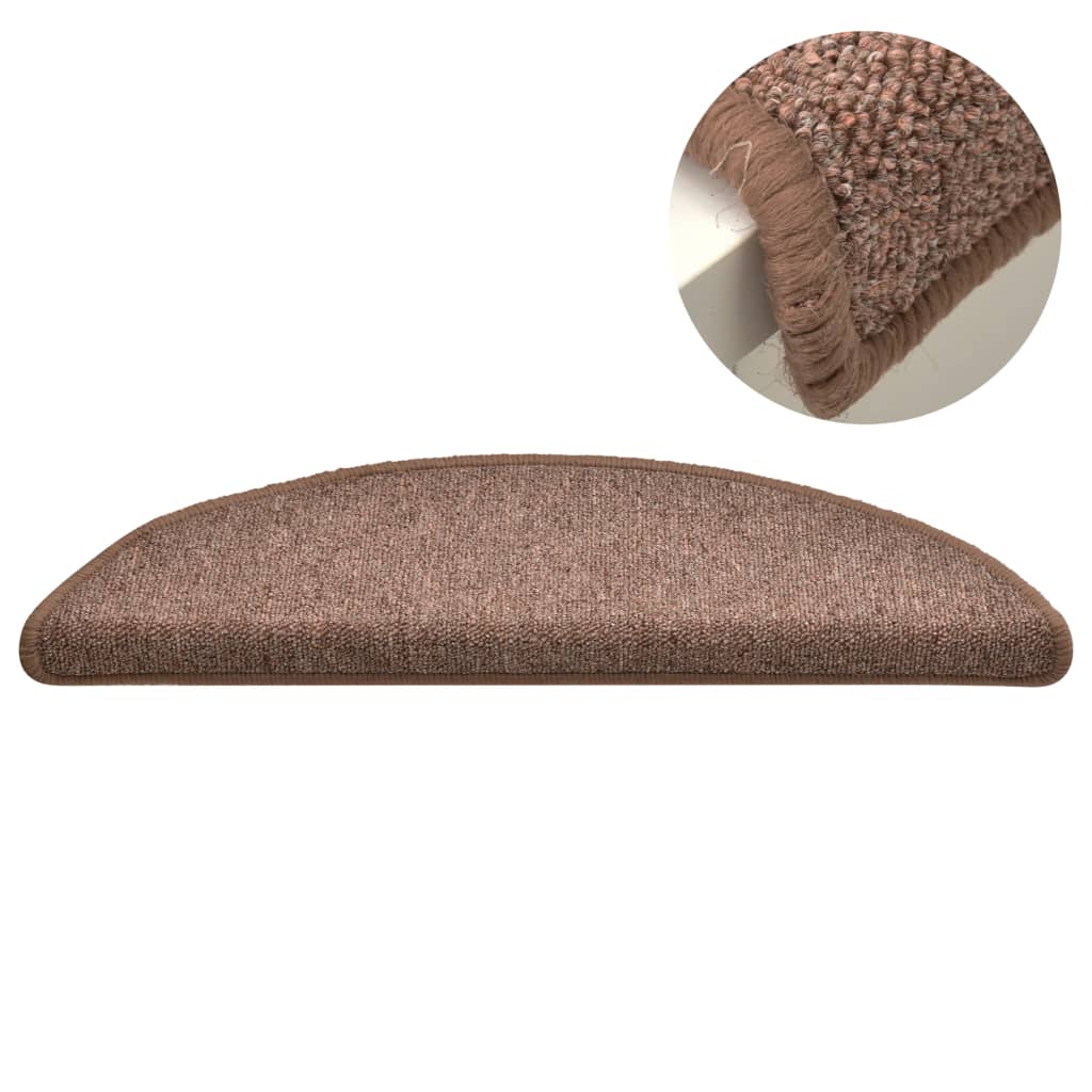 trappemåtter 15 stk. 56x17x3 cm brun