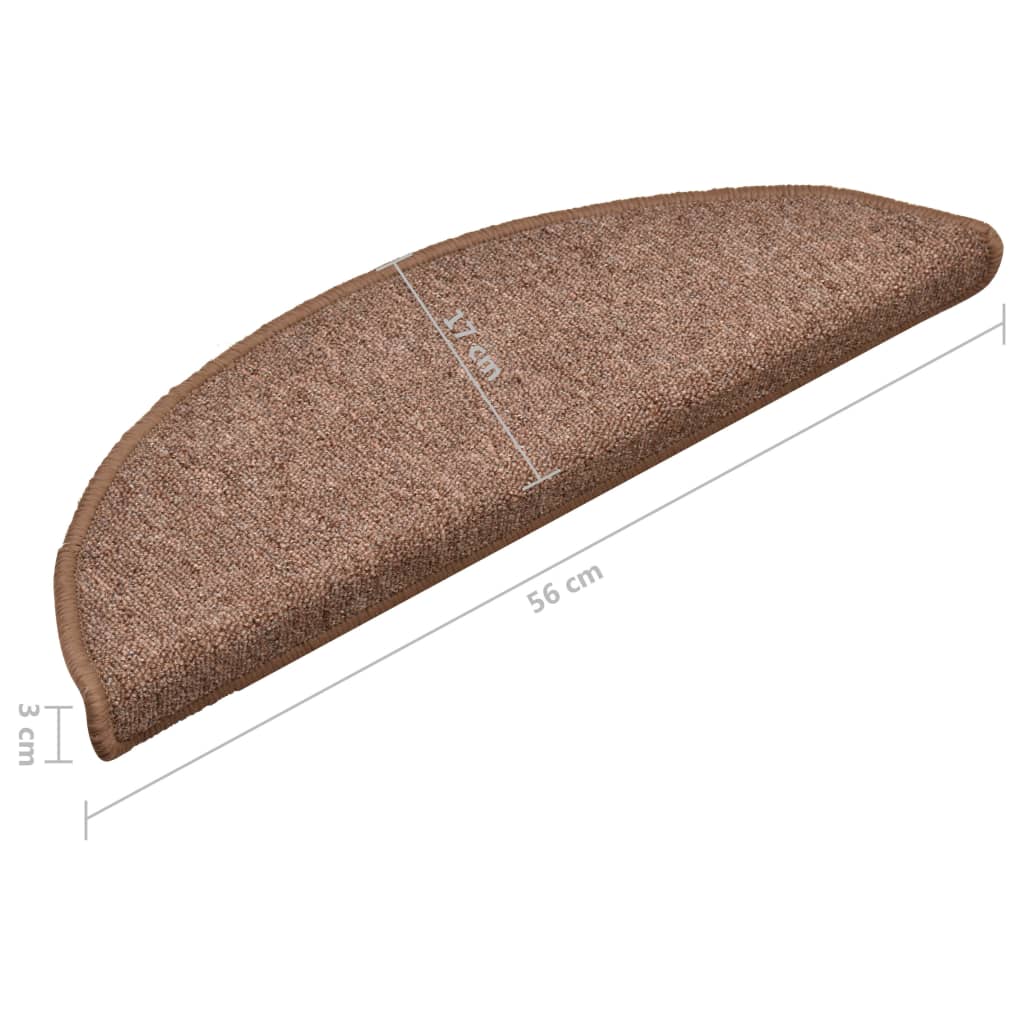 trappemåtter 15 stk. 56x17x3 cm brun