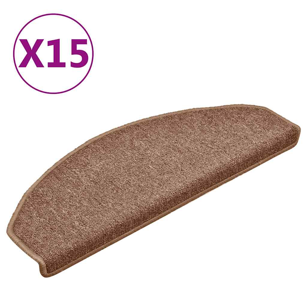 trappemåtter 15 stk. 65x24x4 cm brune halvrund store