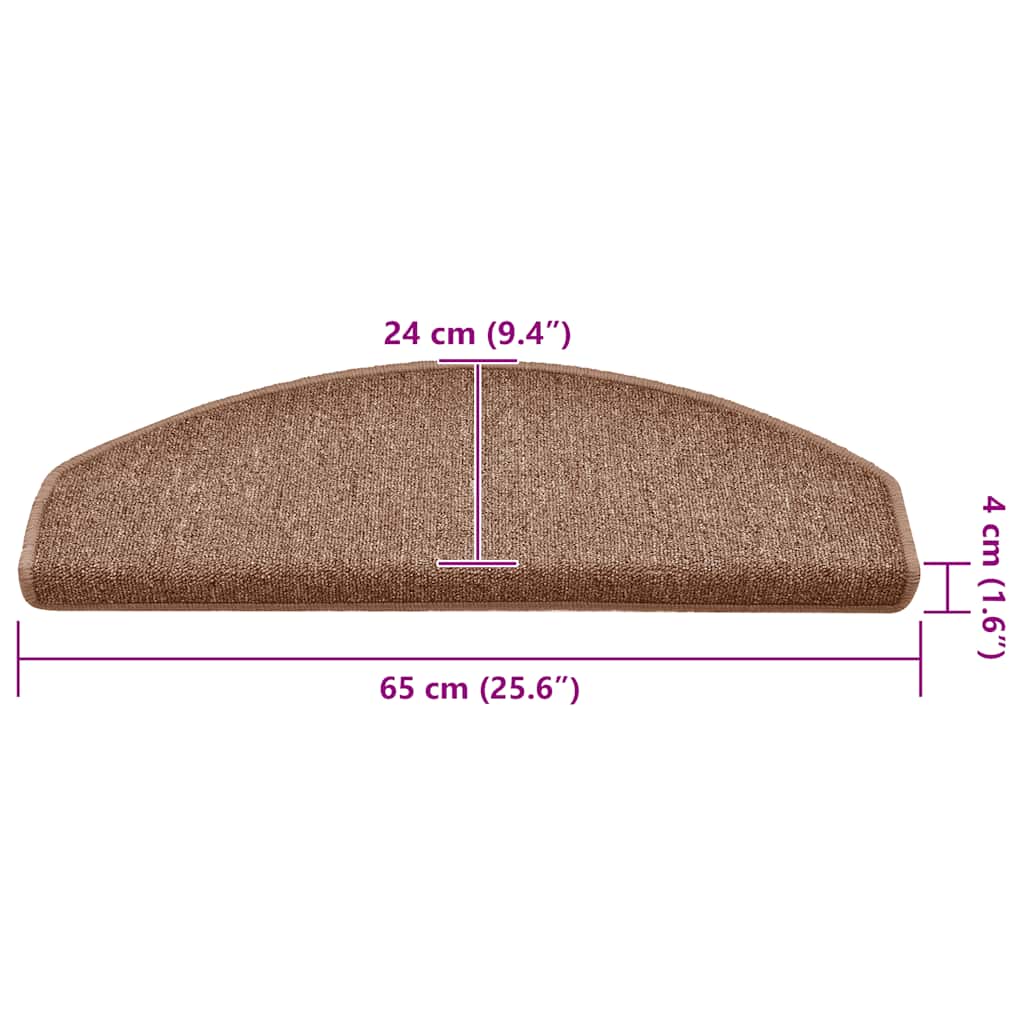 trappemåtter 15 stk. 65x24x4 cm brune halvrund store