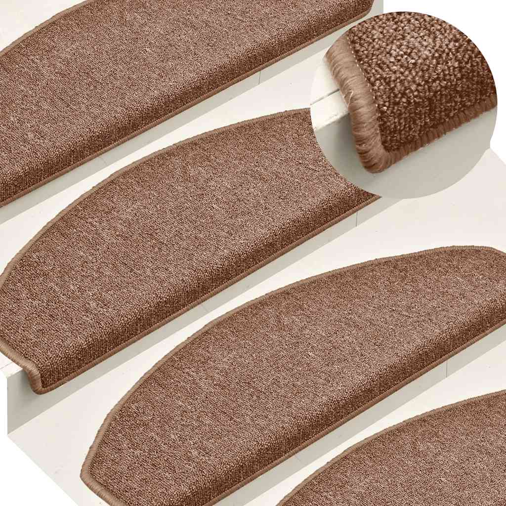 trappemåtter 15 stk. 65x24x4 cm brune halvrund store