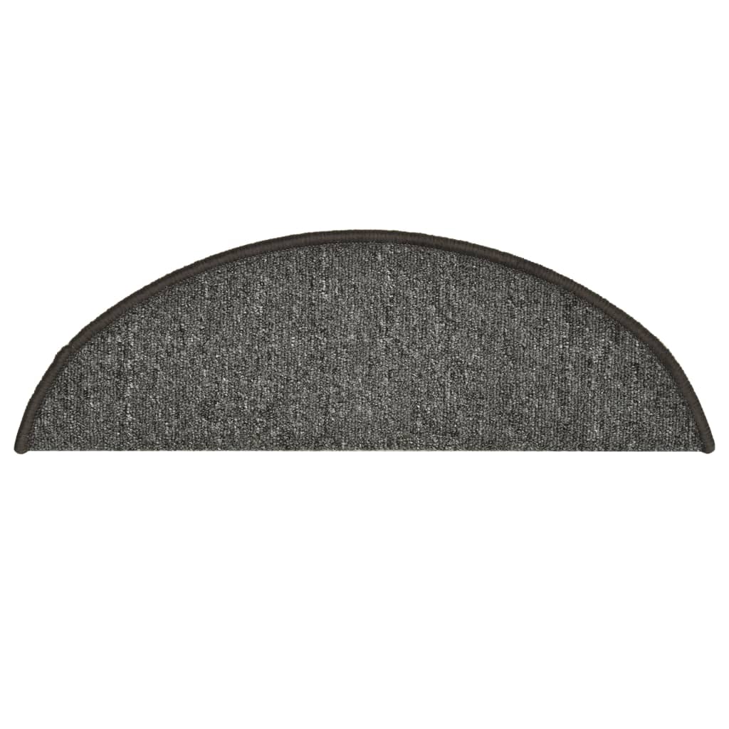 trappemåtter 15 stk. 56x17x3 cm mørkegrå halvrunde