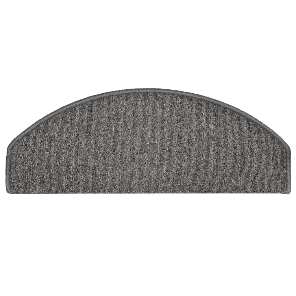 trappemåtter 15 stk. 65x24x4 cm mørkegrå halvrunde store