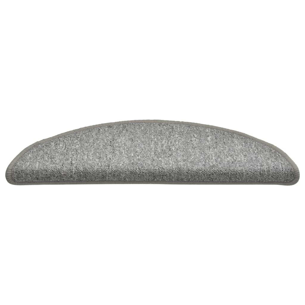 trappemåtter 15 stk. 56x17x3 cm lysegrå halvrunde