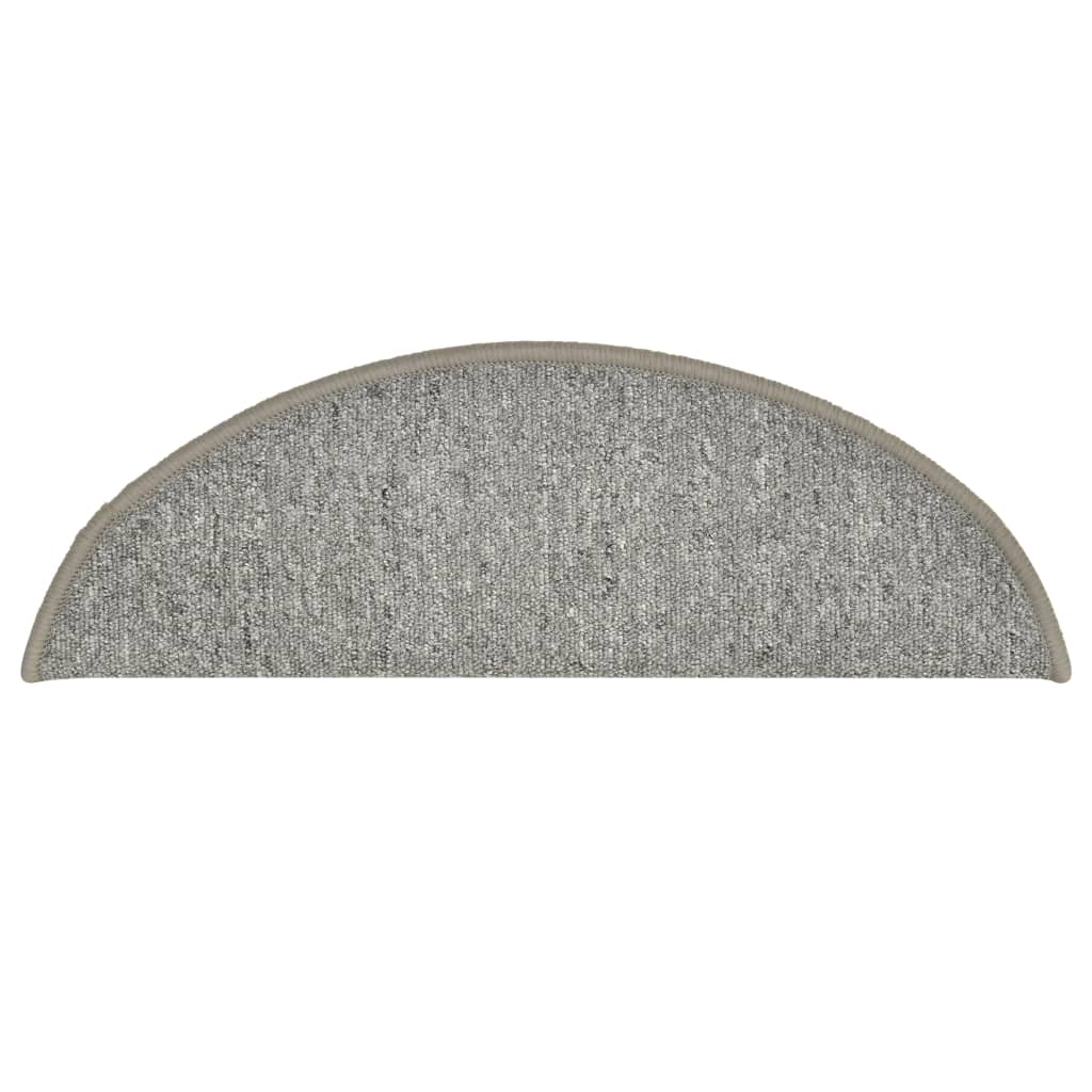 trappemåtter 15 stk. 56x17x3 cm lysegrå halvrunde