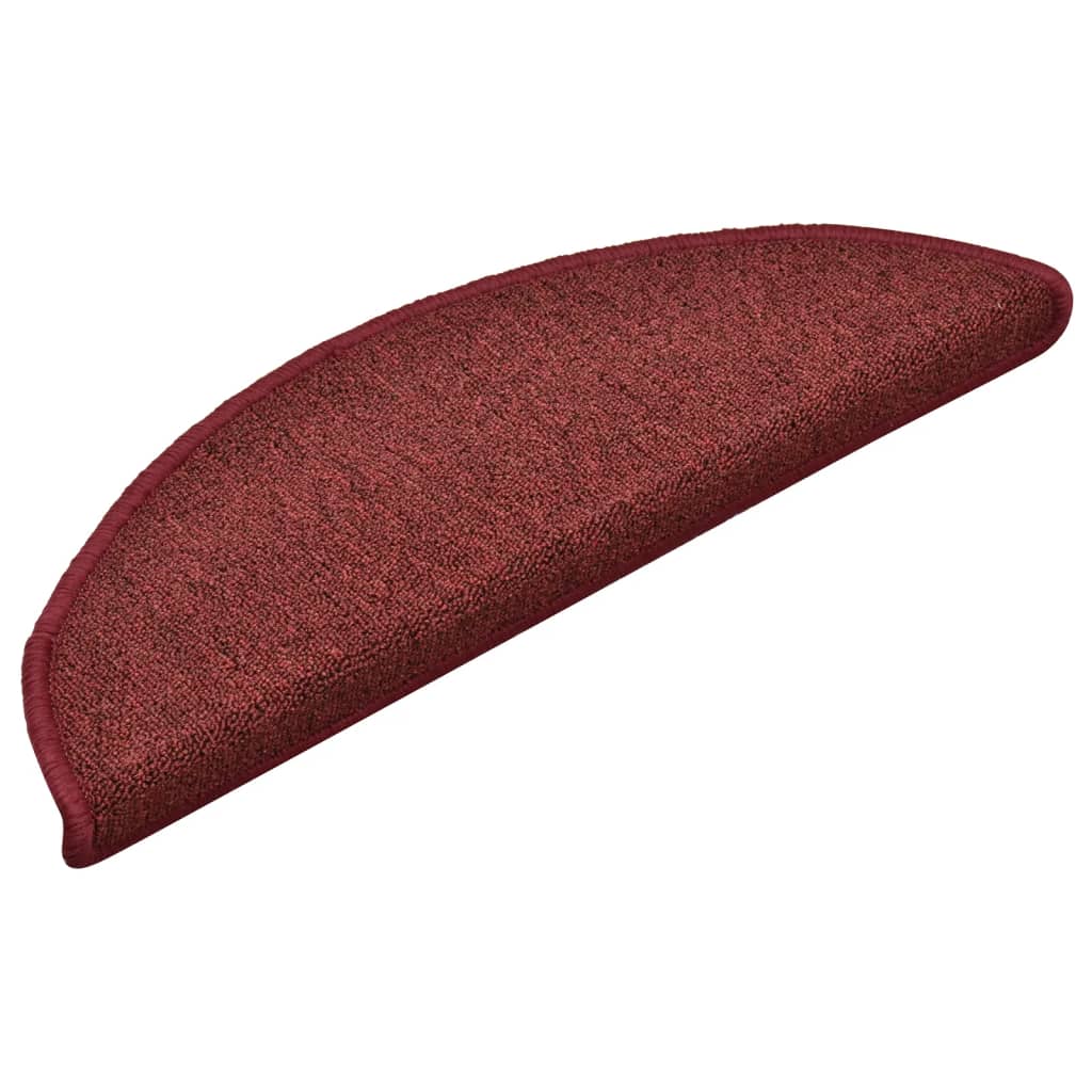 trappemåtter 15 stk. 56x17x3 cm bordeaux halvrund