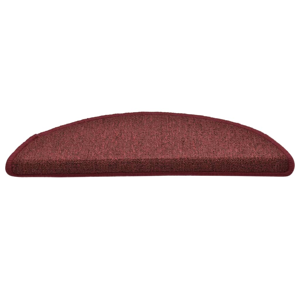 trappemåtter 15 stk. 56x17x3 cm bordeaux halvrund