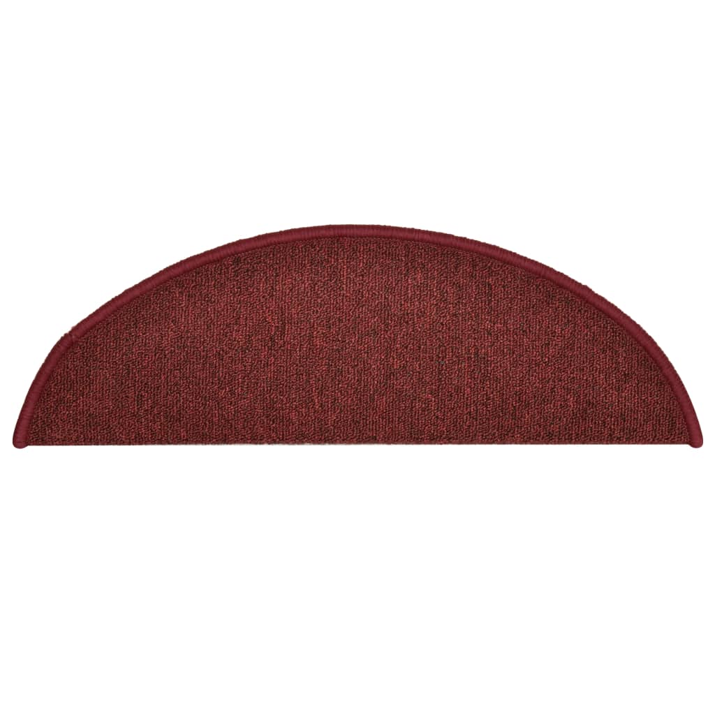 trappemåtter 15 stk. 56x17x3 cm bordeaux halvrund
