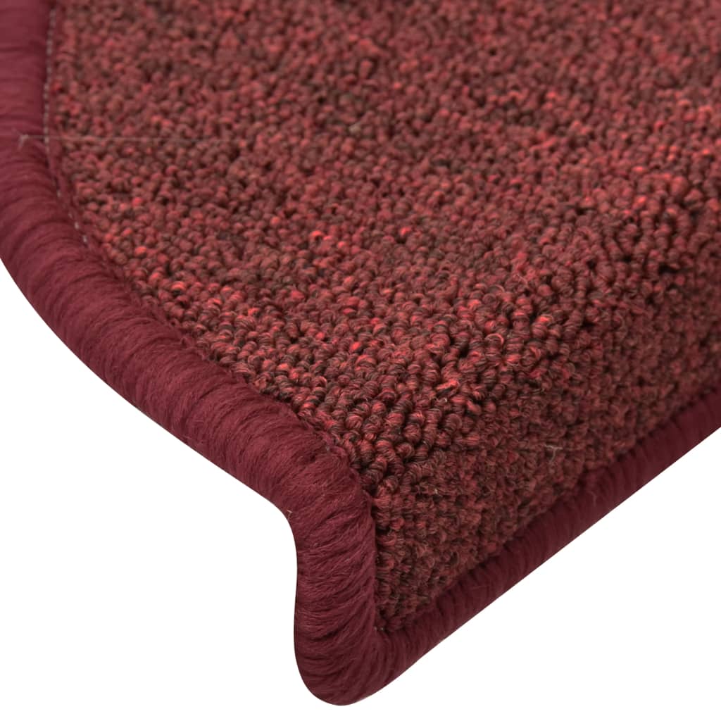 trappemåtter 15 stk. 56x17x3 cm bordeaux halvrund