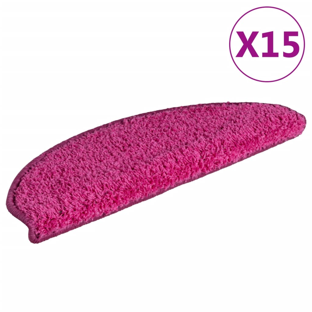 trappemåtter 15 stk. 65x21x4 cm lyserøde halvrunde store