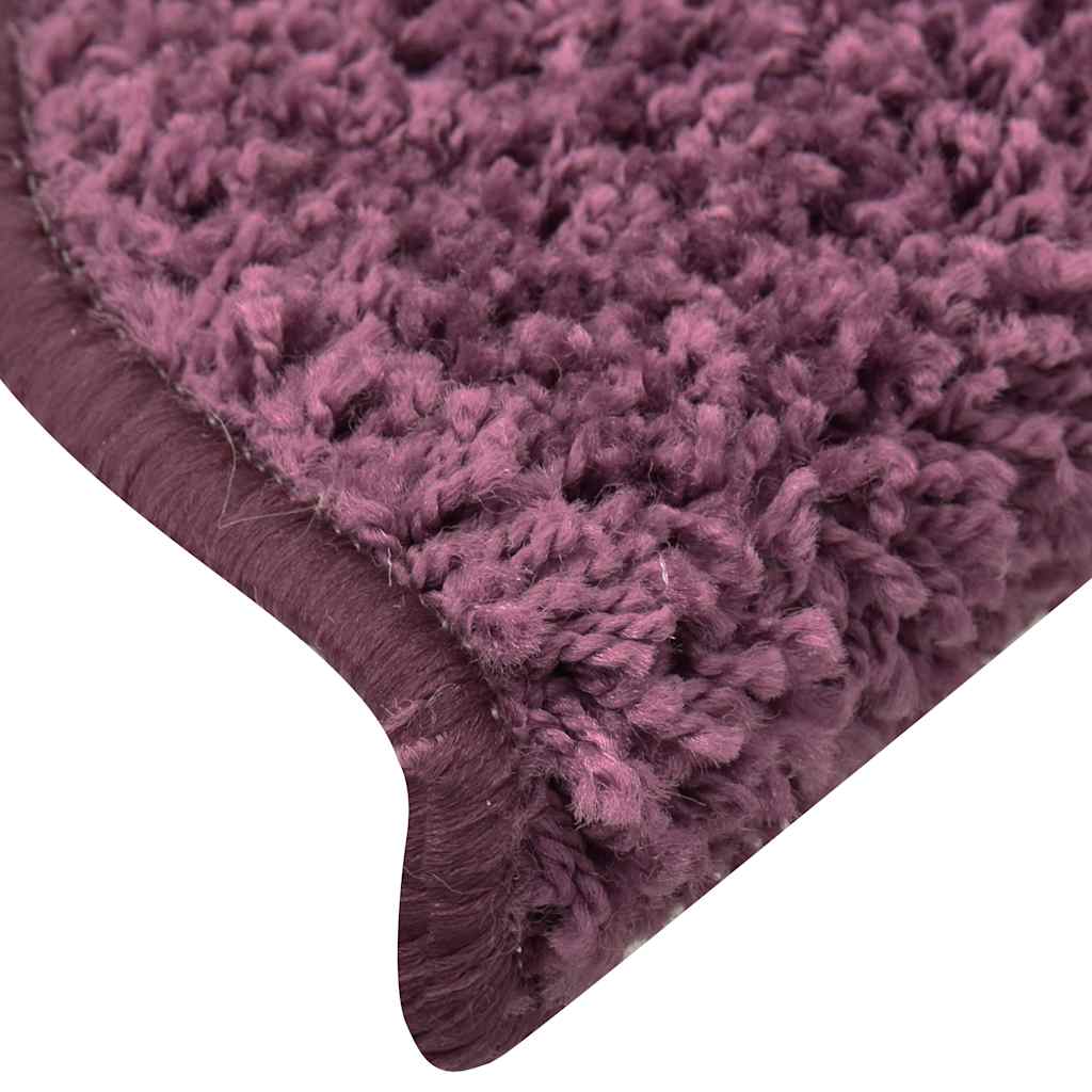 trappemåtter 15 stk. 56x17x3 cm mørkelilla halvrunde