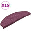 trappemåtter 15 stk. 65 x 21 x 4 cm mørkelilla halvrunde store