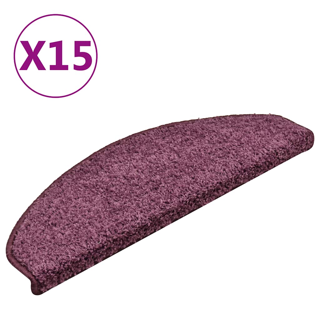 trappemåtter 15 stk. 65 x 21 x 4 cm mørkelilla halvrunde store