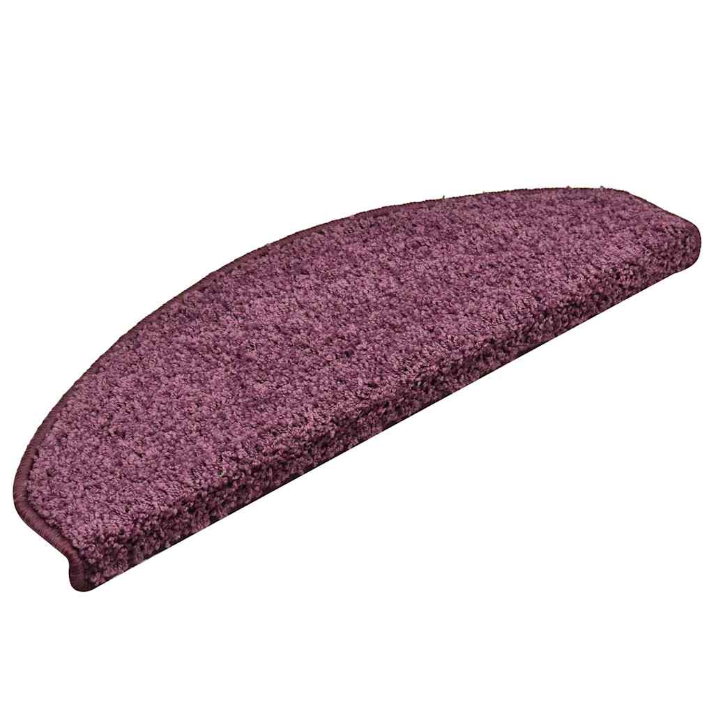 trappemåtter 15 stk. 65 x 21 x 4 cm mørkelilla halvrunde store
