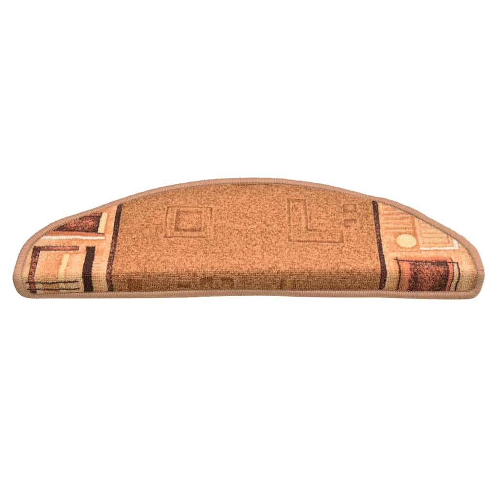 selvklæbende trappemåtter 15 stk. 65x21x4 cm beige