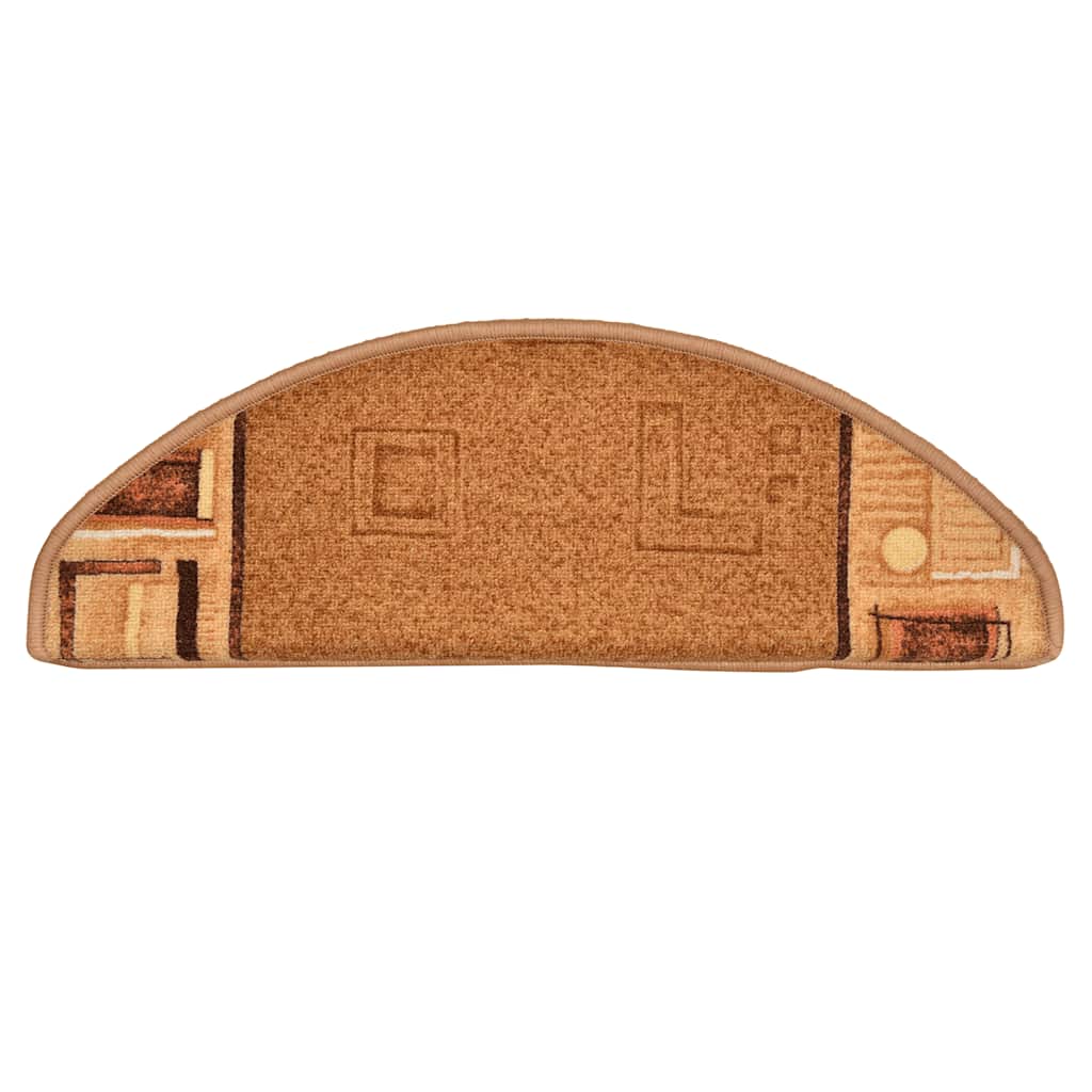 selvklæbende trappemåtter 15 stk. 65x21x4 cm beige