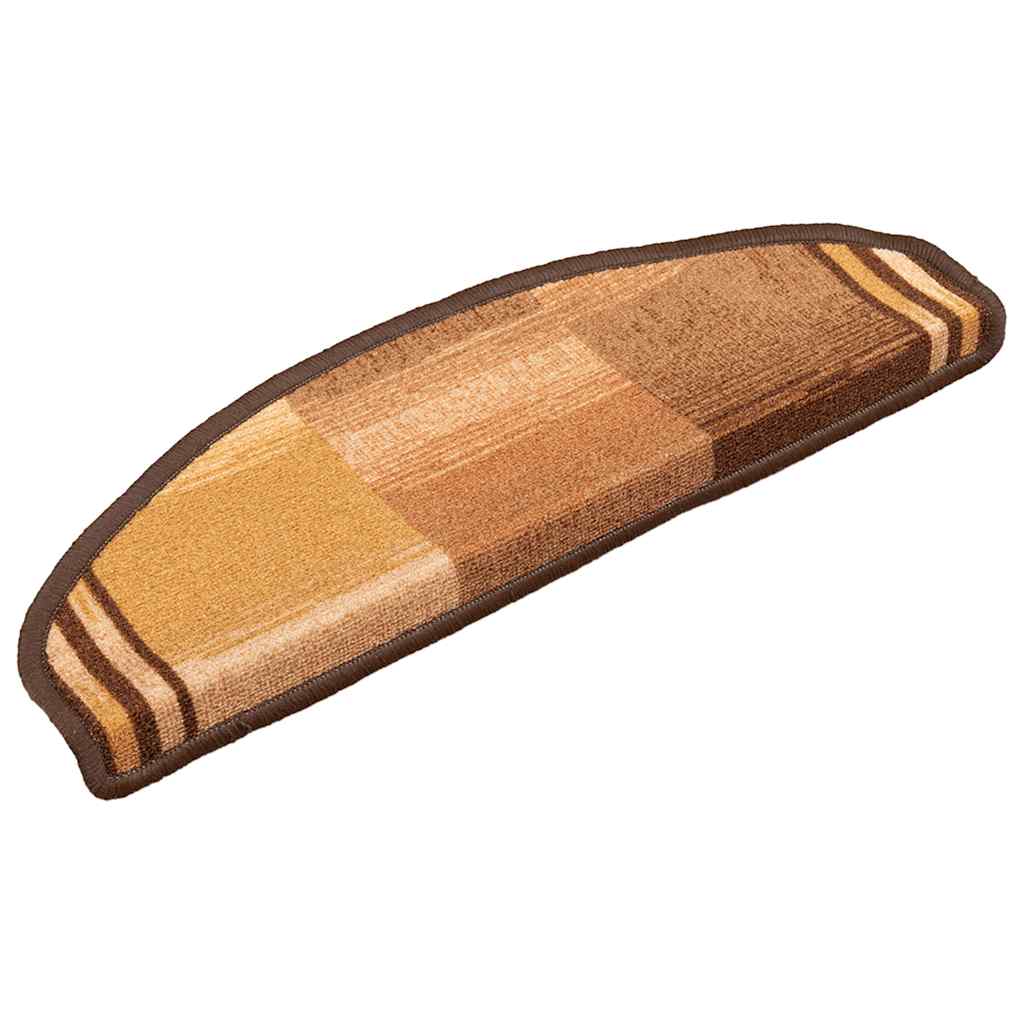 selvklæbende trappemåtter 15 stk. 65x21x4 cm brun