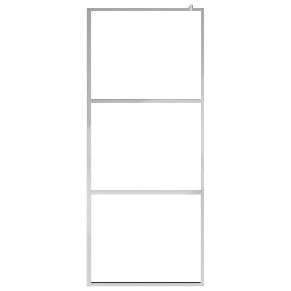 brusevæg med klart ESG-glas 90x195 cm