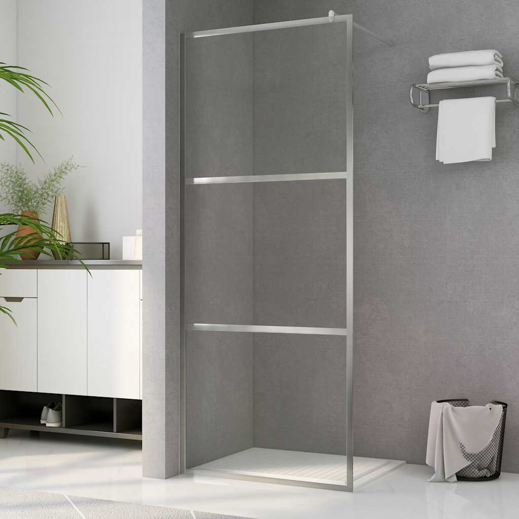 brusevæg med klart ESG-glas 90x195 cm