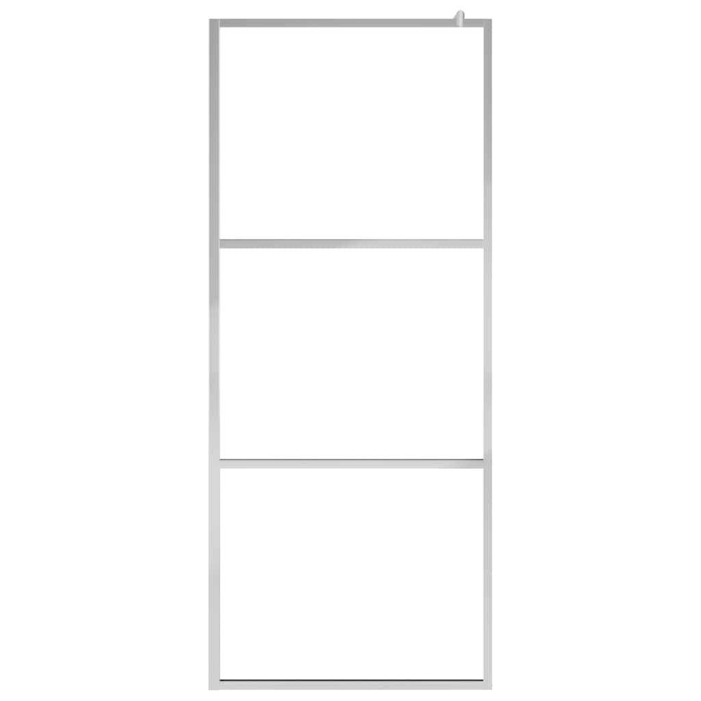 brusevæg med halvt matteret ESG-glas 80x195 cm