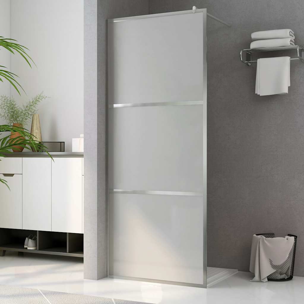 brusevæg med matteret ESG-glas 80x195 cm