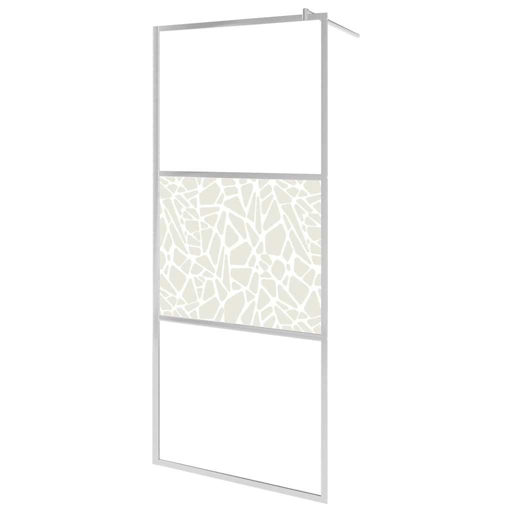 brusevæg ESG-glas med stendesign 90x195 cm