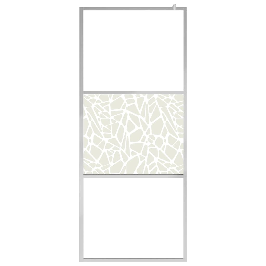 brusevæg ESG-glas med stendesign 90x195 cm