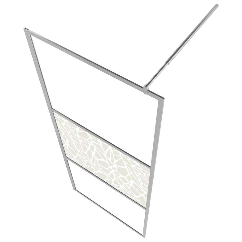 brusevæg ESG-glas med stendesign 90x195 cm
