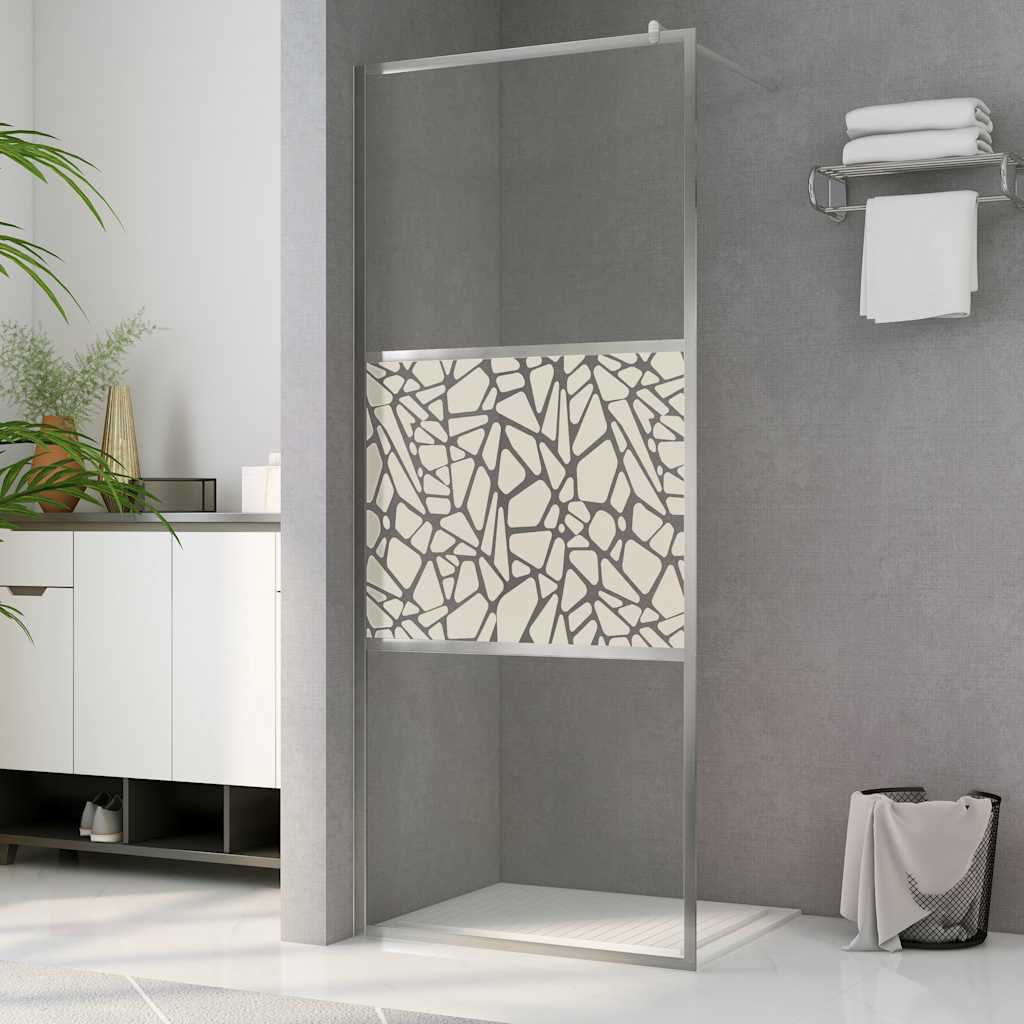 brusevæg ESG-glas med stendesign 140x195 cm