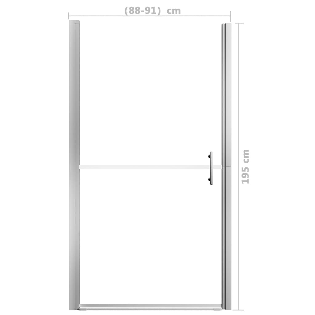 brusedør 91x195 cm matteret hærdet glas
