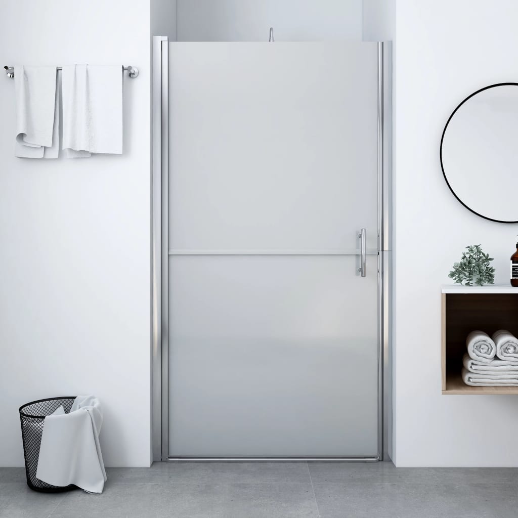 brusedør 100x178 cm matteret hærdet glas